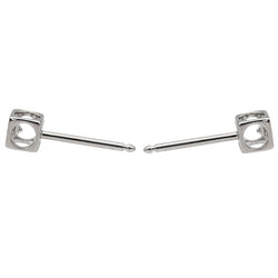 Boucles d'oreilles DINH VAN puces le cube en or blanc et diamants - Castafiore