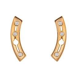 Boucles d'oreilles DINH VAN Pulse en or rose et diamants - Castafiore