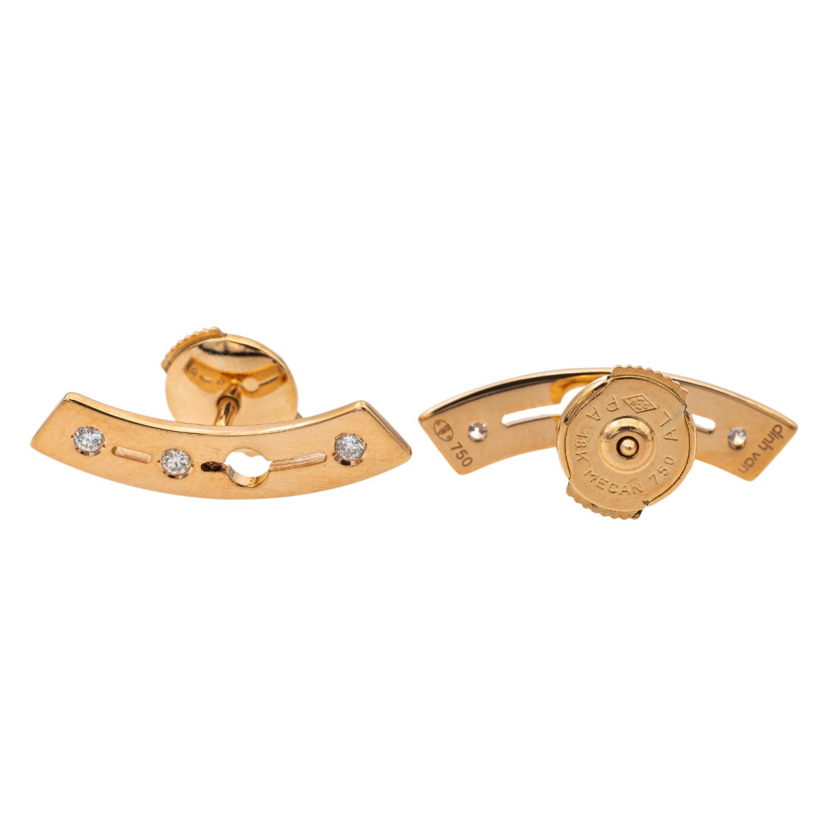 Boucles d'oreilles DINH VAN Pulse en or rose et diamants - Castafiore