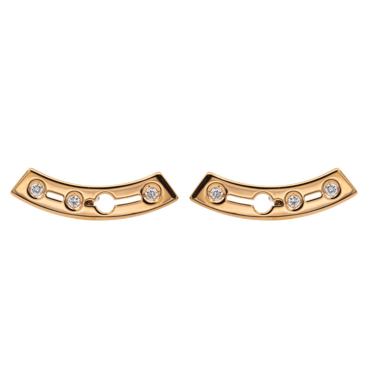Boucles d'oreilles DINH VAN Pulse en or rose et diamants - Castafiore