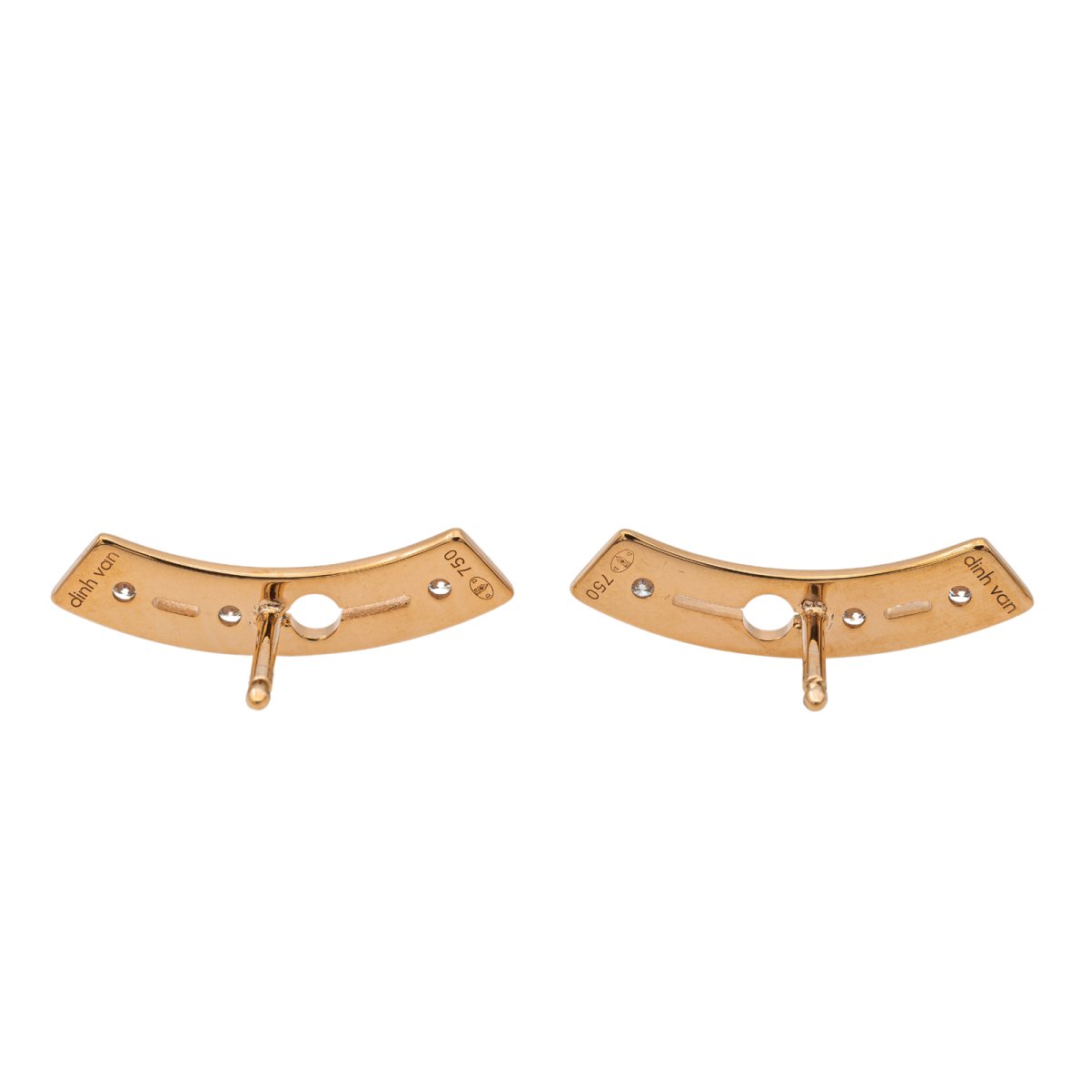 Boucles d'oreilles DINH VAN Pulse en or rose et diamants - Castafiore