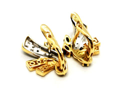 Boucles d'oreilles Dormeuses en 2 ors, diamants et saphirs - Castafiore