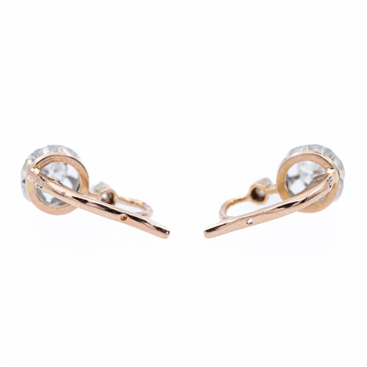 Boucles d'oreilles Dormeuses en 2 ors et diamants - Castafiore