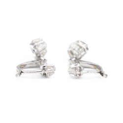 Boucles d'oreilles Dormeuses en or blanc et diamants - Castafiore