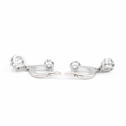 Boucles d'oreilles Dormeuses en or blanc et diamants - Castafiore