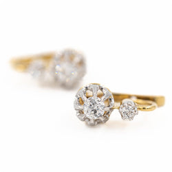 Boucles d'oreilles Dormeuses en or jaune et diamants - Castafiore