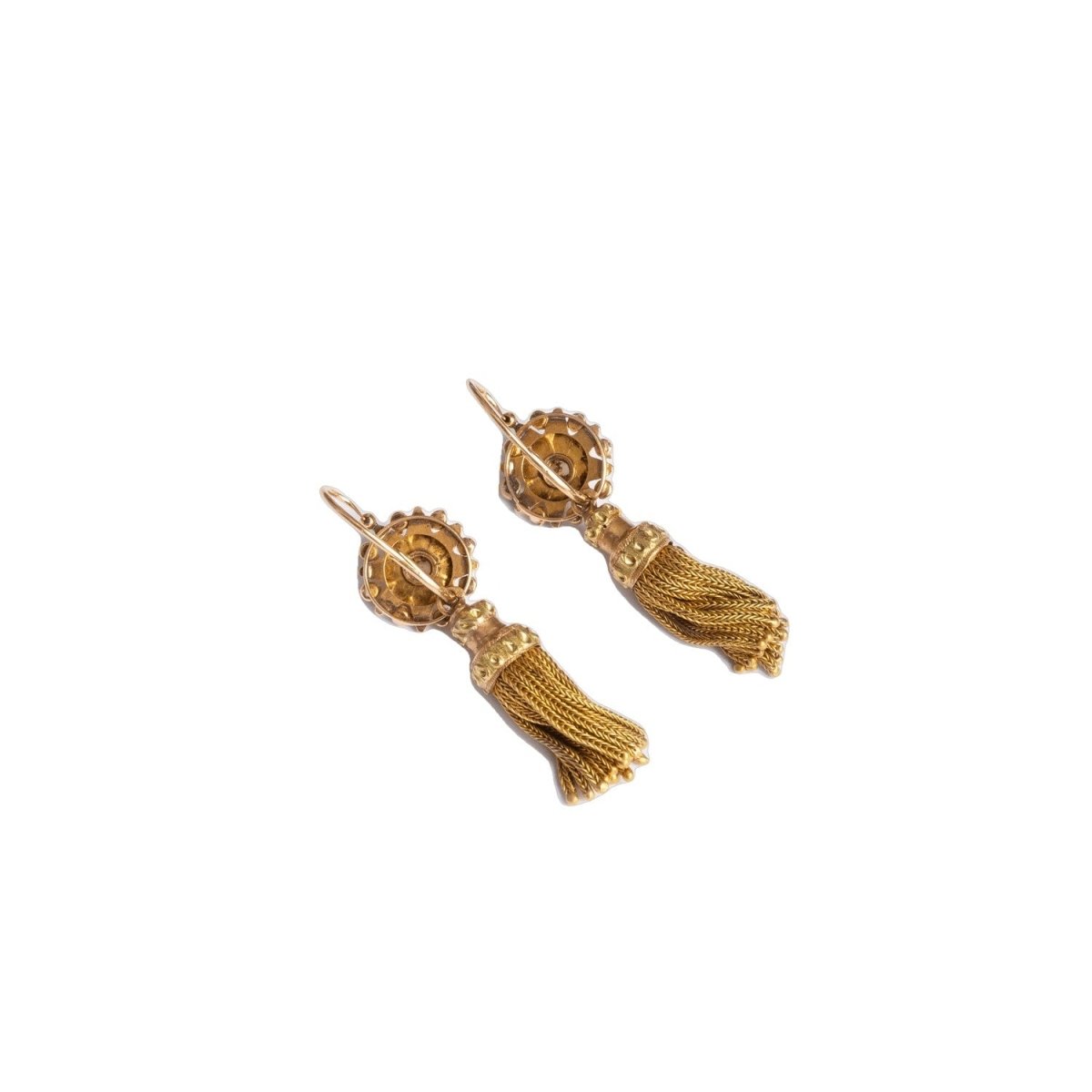 Boucles d'oreilles Dormeuses en or jaune et en perles - Castafiore