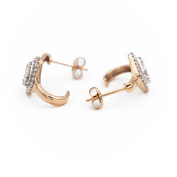 Boucles d'oreilles Dormeuses en or rose et diamants - Castafiore