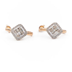Boucles d'oreilles Dormeuses en or rose et diamants - Castafiore