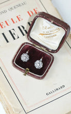 Boucles d'oreilles Dormeuses marguerite diamants - Castafiore