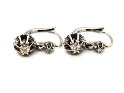 Boucles d'oreilles Dormeuses Or blanc Diamant - Castafiore