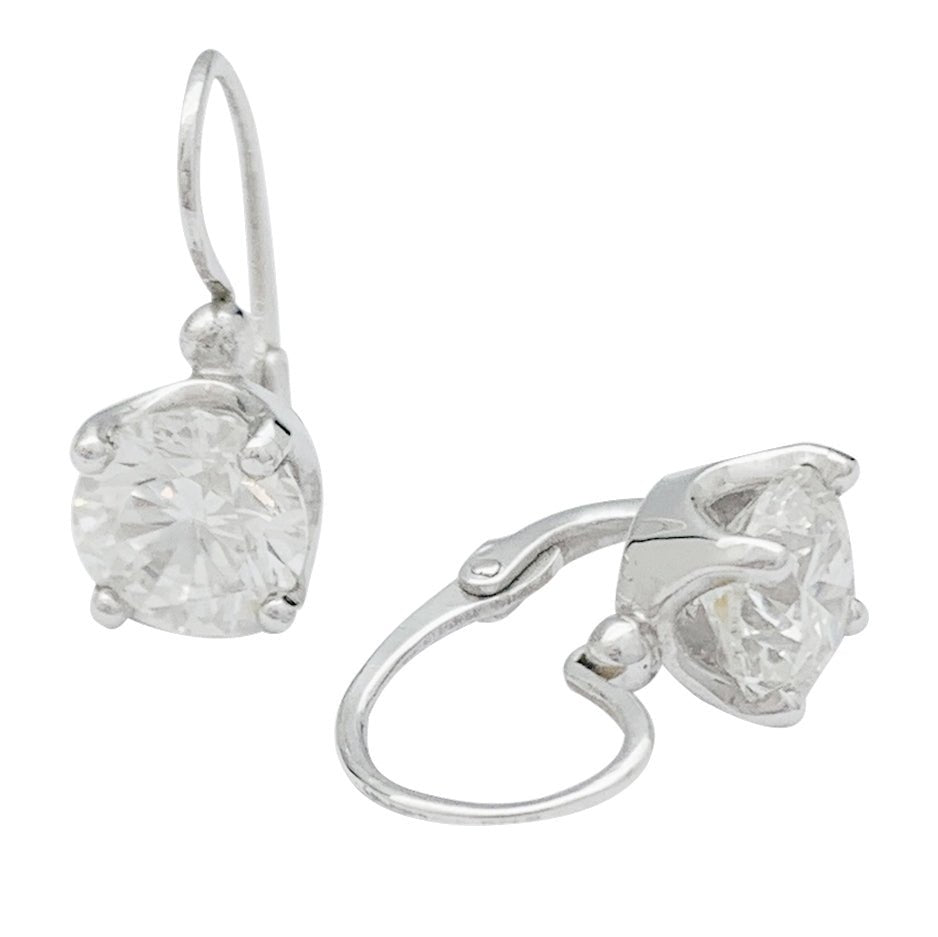 Boucles d'oreilles "Dormeuses" or blanc, diamants - Castafiore