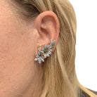 Boucles d'oreilles, "Edelweiss", en or jaune, platine et diamants - Castafiore