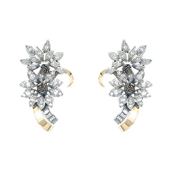 Boucles d'oreilles, "Edelweiss", en or jaune, platine et diamants - Castafiore