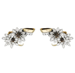 Boucles d'oreilles, "Edelweiss", en or jaune, platine et diamants - Castafiore