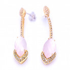 Boucles d'oreilles en diamant et quartz d'occasion - Castafiore