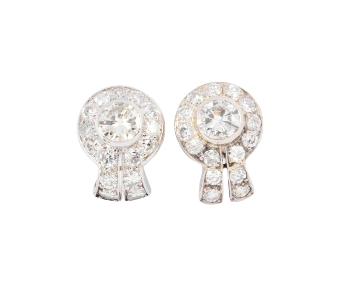 Boucles d'oreilles en diamants et platine - Castafiore