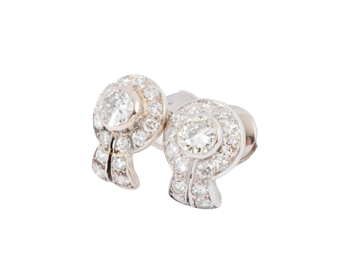 Boucles d'oreilles en diamants et platine - Castafiore