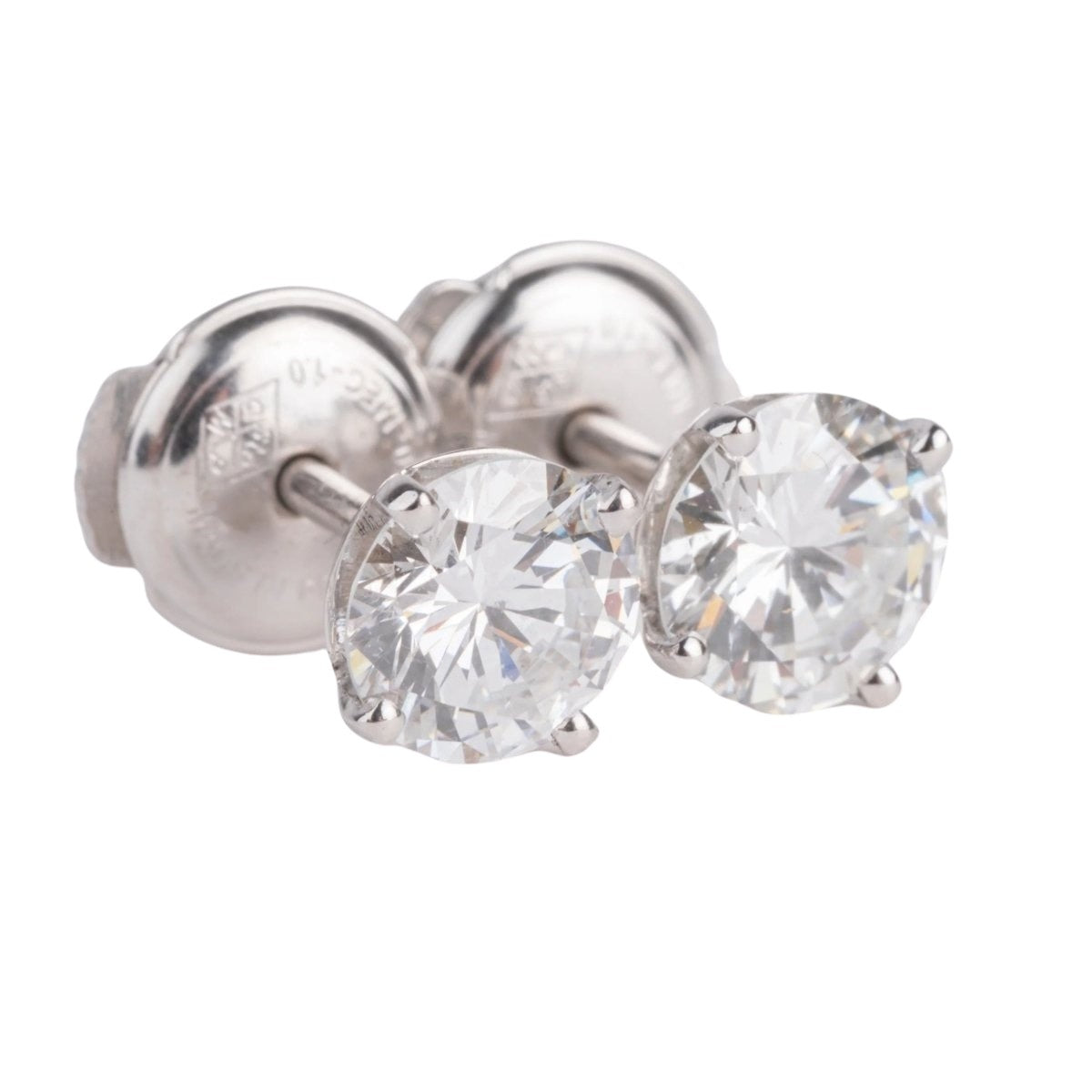 Boucles d'oreilles en diamants sur or gris taille moderne - Castafiore