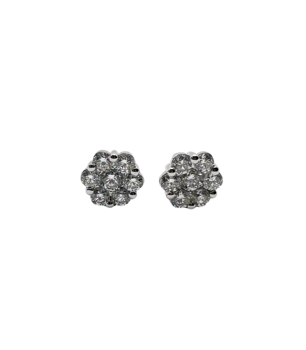 Boucles d'oreilles en or blanc et diamant - Castafiore