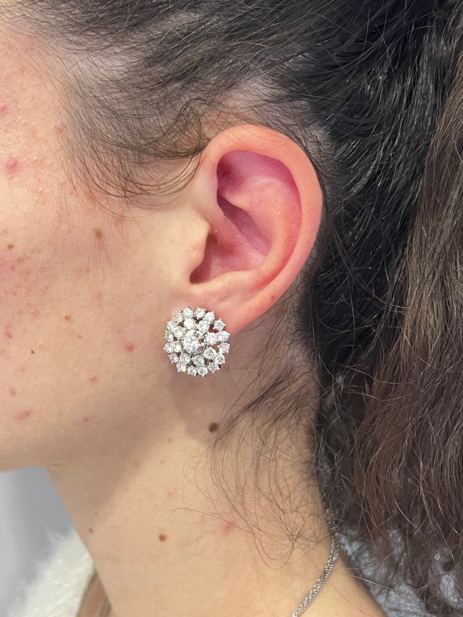 Boucles d'oreilles en or blanc et diamant - Castafiore