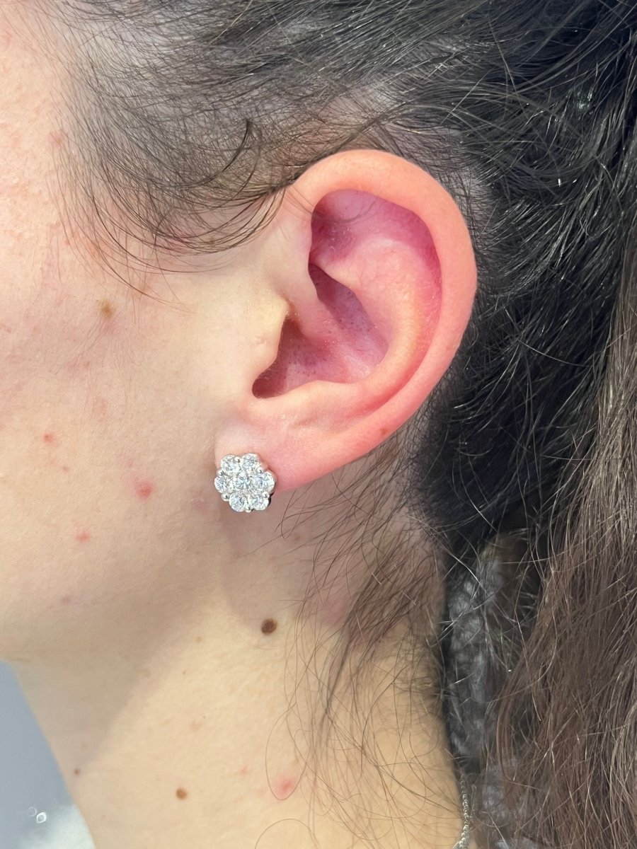 Boucles d'oreilles en or blanc et diamant - Castafiore