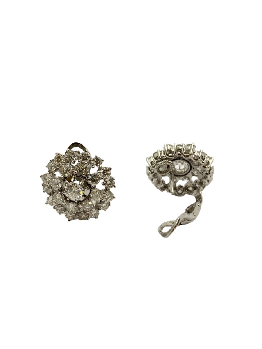 Boucles d'oreilles en or blanc et diamant - Castafiore