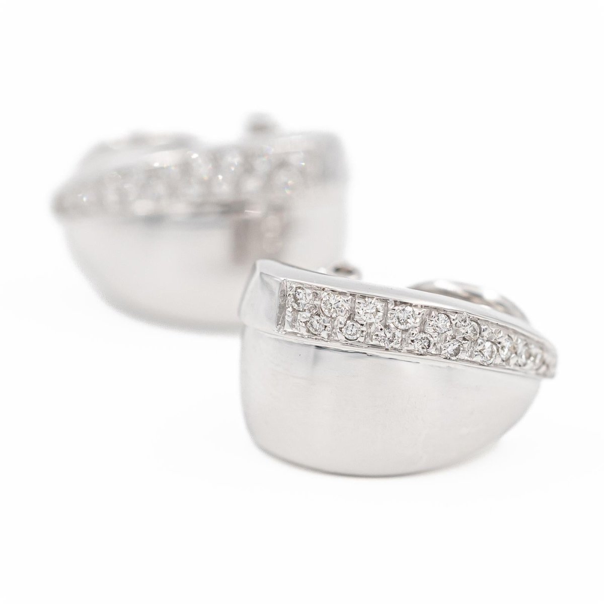 Boucles d'oreilles en or blanc et diamants - Castafiore