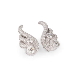 Boucles d'oreilles en or blanc, platine et diamants - Castafiore