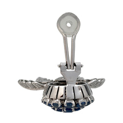 Boucles d'oreilles en or blanc, saphirs et diamants - Castafiore