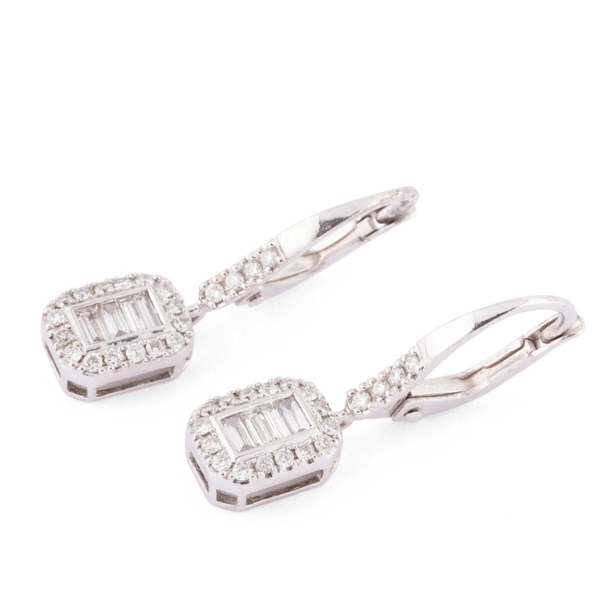 Boucles d'oreilles en or gris et diamant - Castafiore