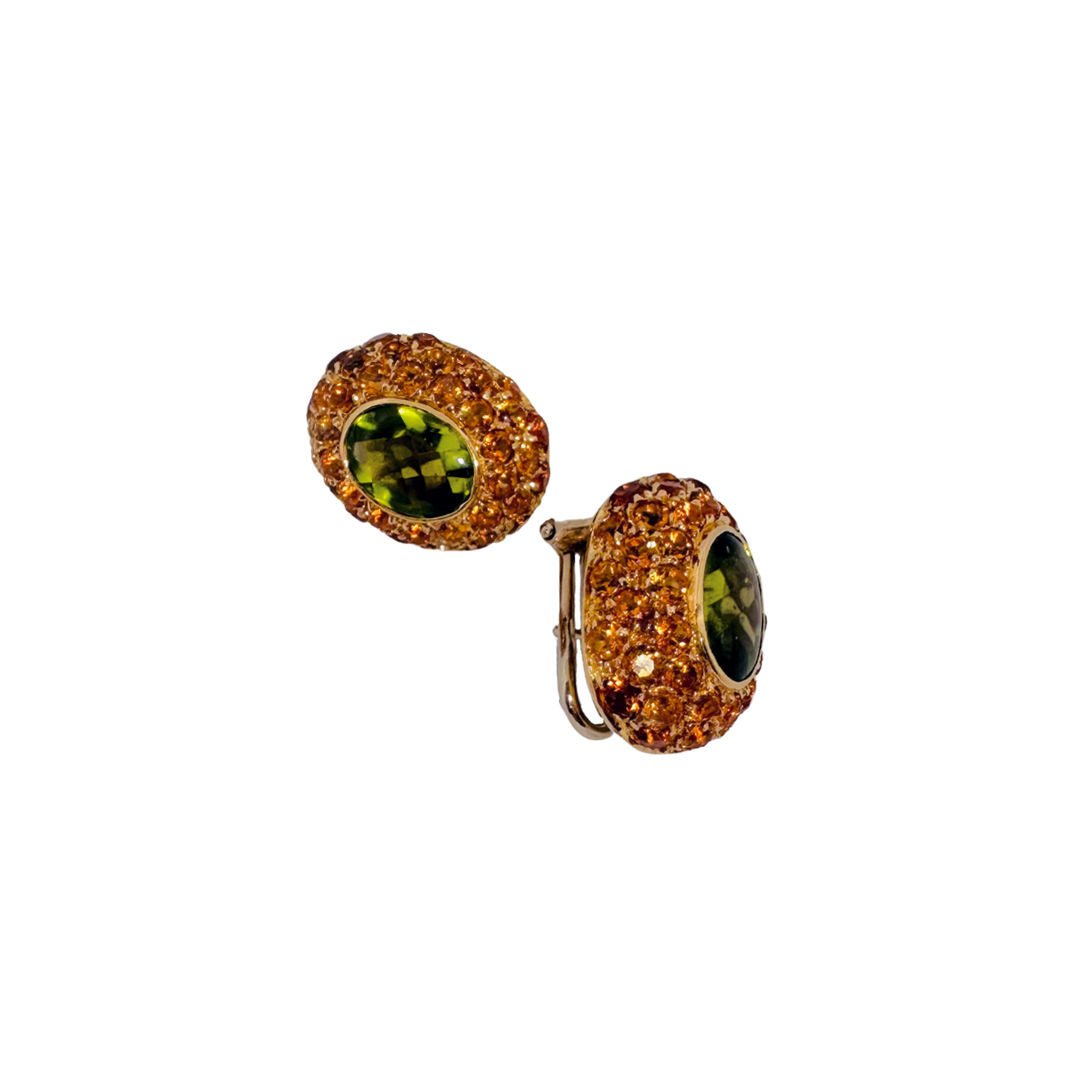 Boucles d'oreilles en or jaune et citrine - Castafiore