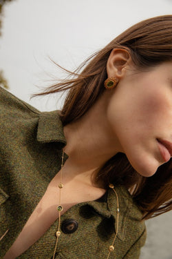 Boucles d'oreilles en or jaune et citrine - Castafiore