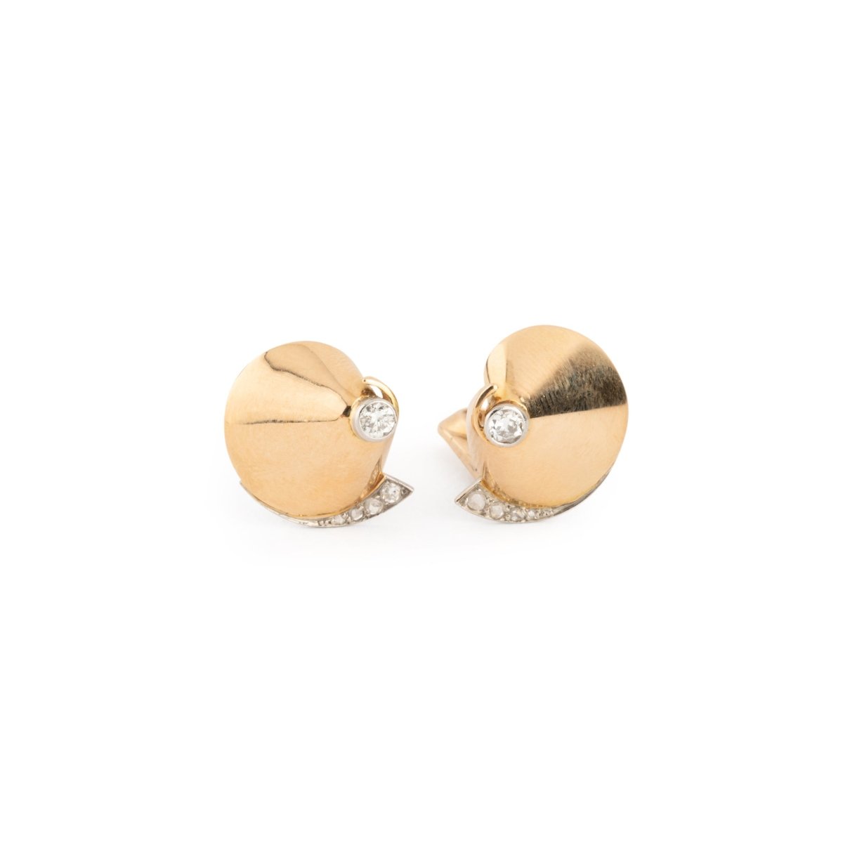 Boucles d'oreilles en or jaune et diamants - Castafiore