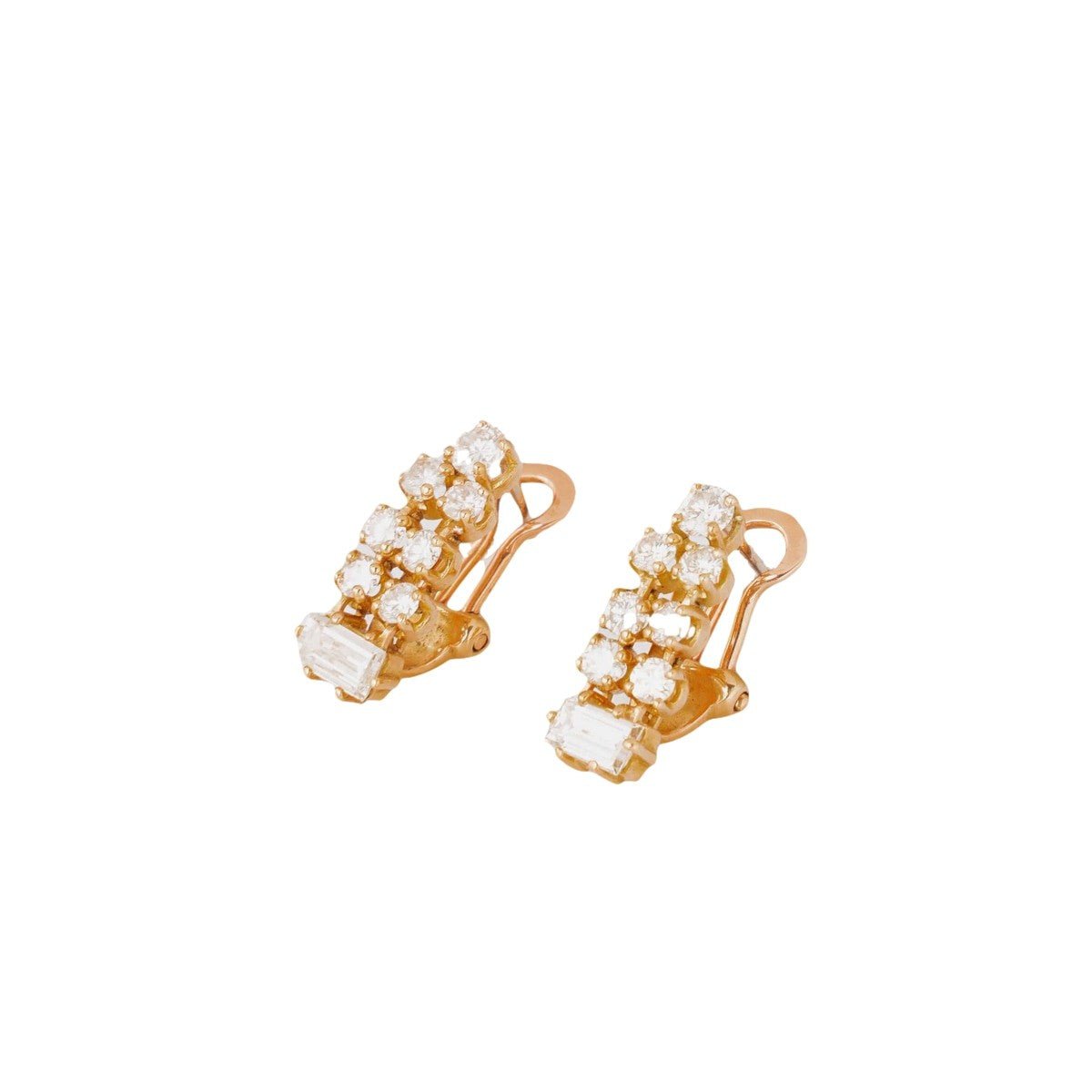 Boucles d'oreilles en or jaune et diamants - Castafiore