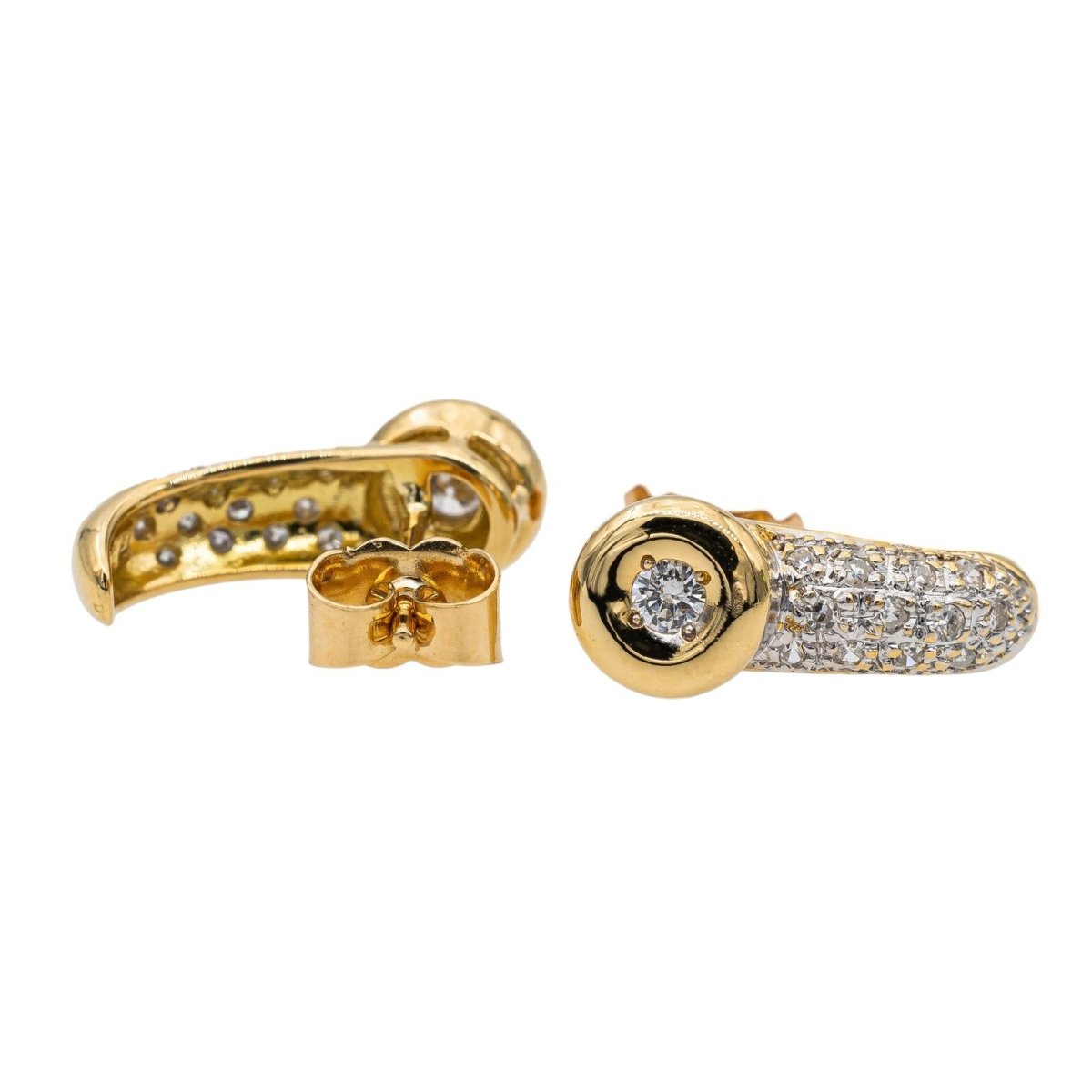 Boucles d'oreilles en or jaune et diamants - Castafiore