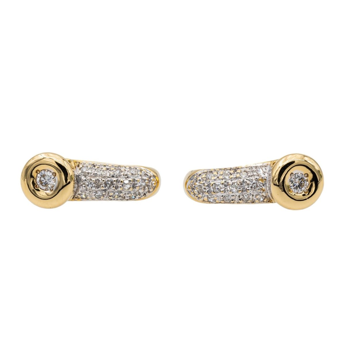 Boucles d'oreilles en or jaune et diamants - Castafiore