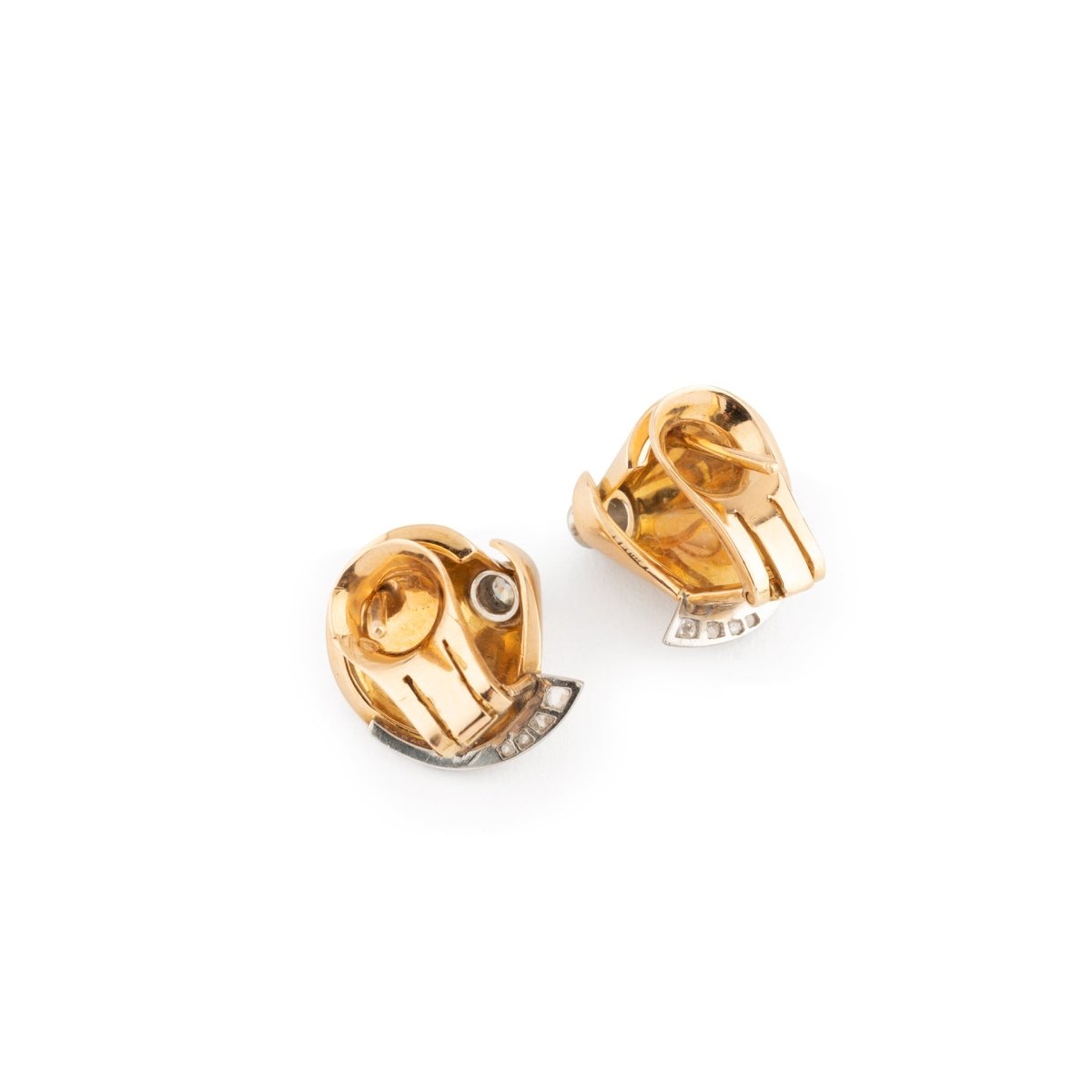 Boucles d'oreilles en or jaune et diamants - Castafiore
