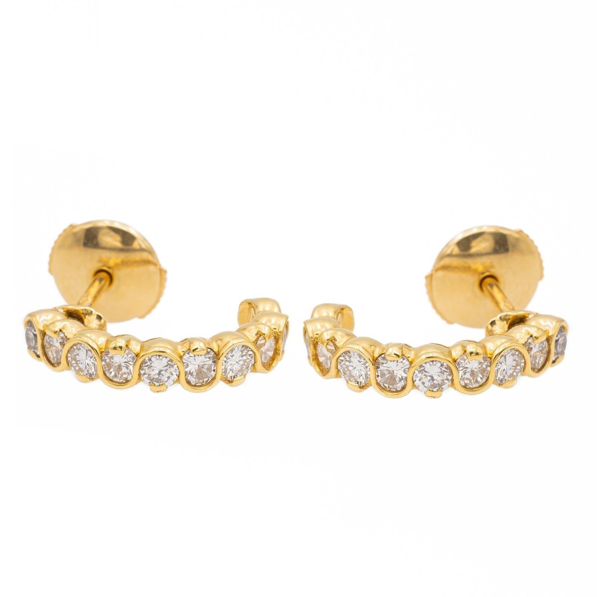 Boucles d'oreilles en or jaune et diamants - Castafiore