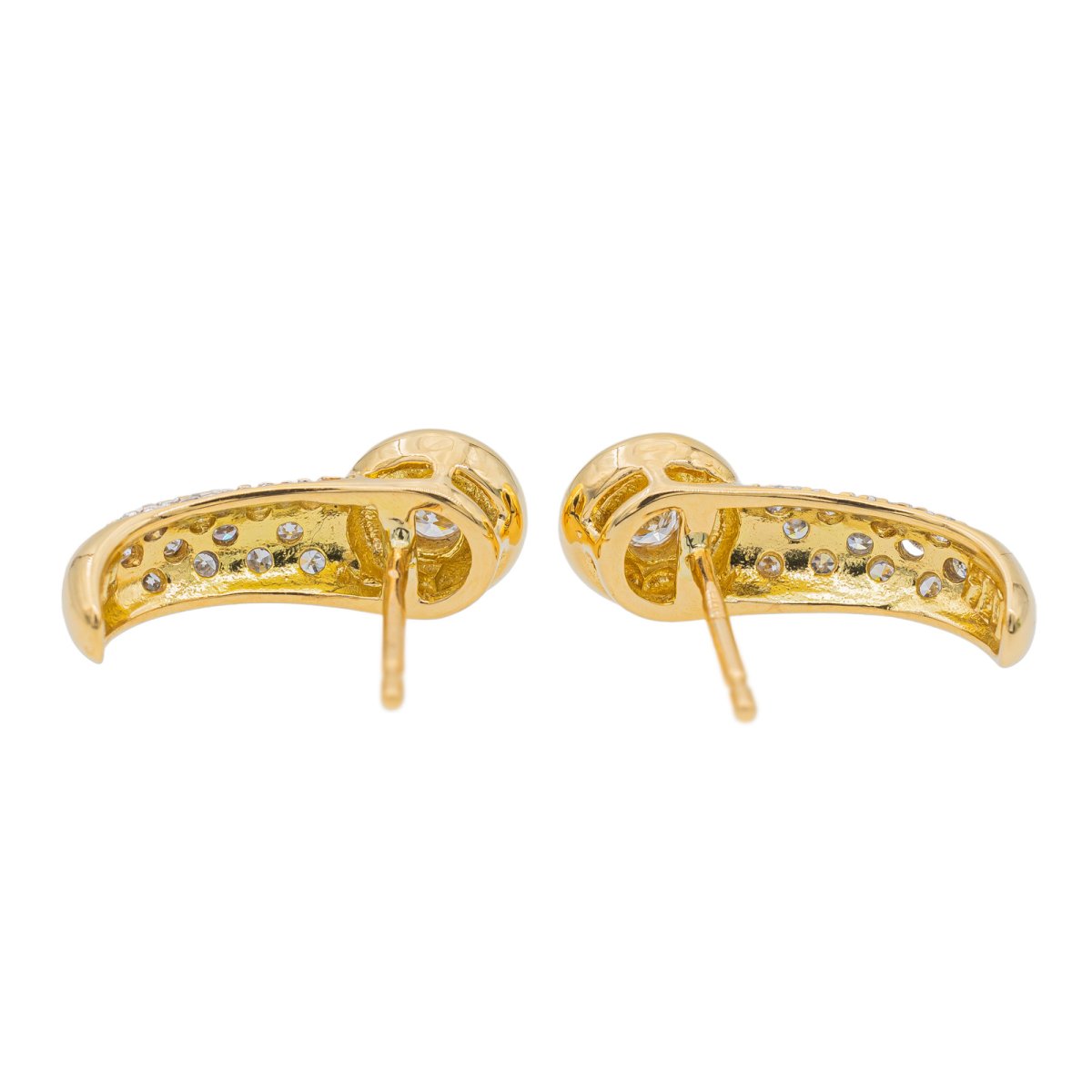 Boucles d'oreilles en or jaune et diamants - Castafiore