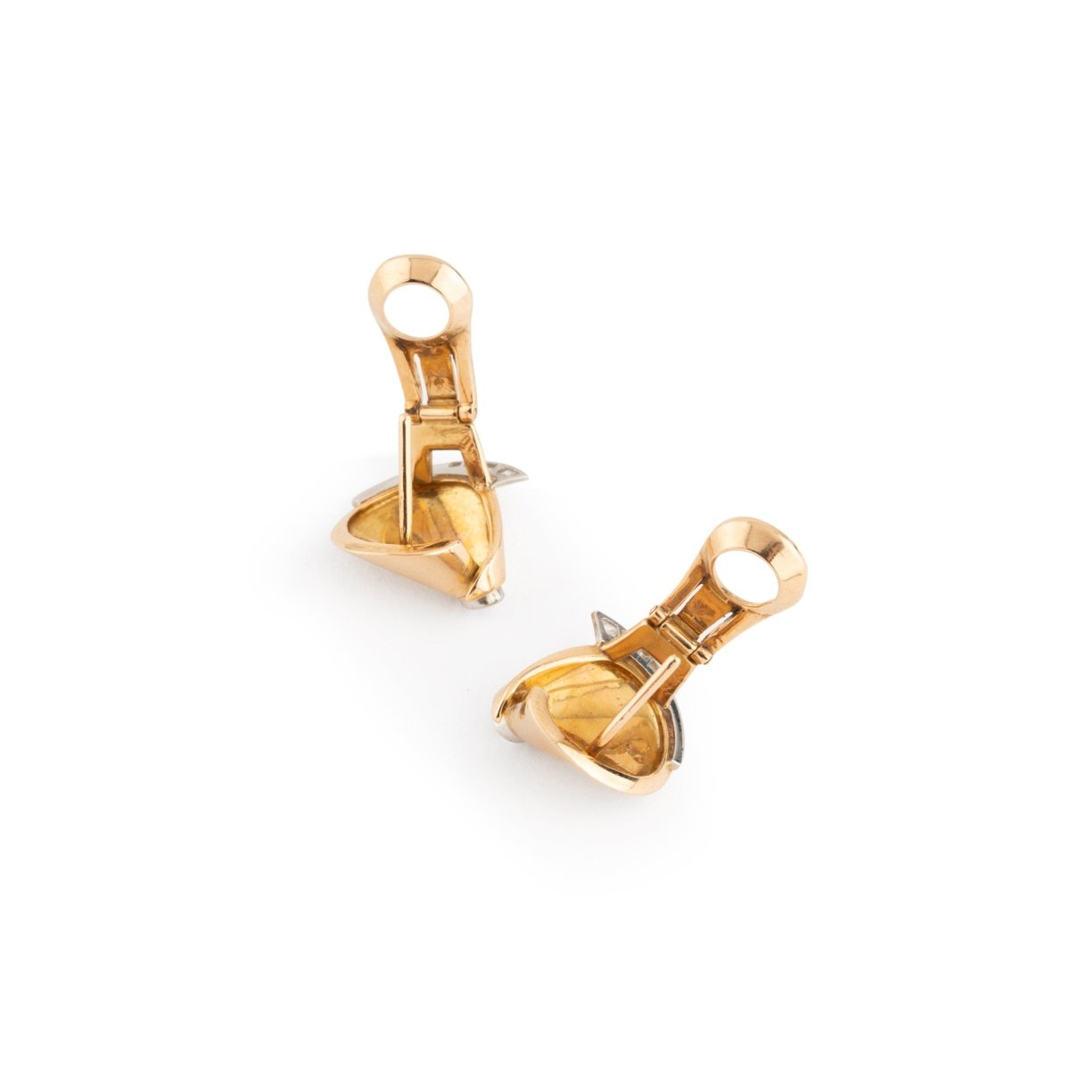Boucles d'oreilles en or jaune et diamants - Castafiore