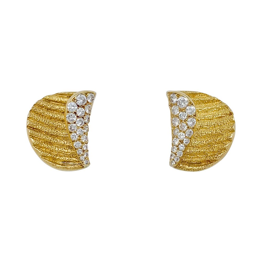 Boucles d'oreilles en or jaune et diamants - Castafiore