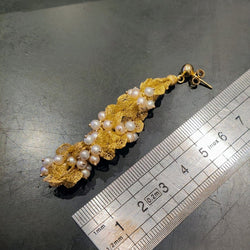 Boucles d'oreilles en or jaune et perles - Castafiore