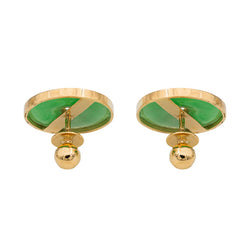 Boucles d'oreilles en or jaune, jade et diamans - Castafiore