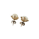 Boucles d'oreilles en or jaune, perle et diamants - Castafiore