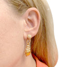 Boucles d'oreilles en or jaune saphirs jaunes et diamants - Castafiore