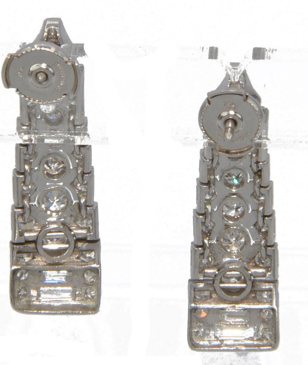 Boucles d'oreilles en platine et diamants - Castafiore