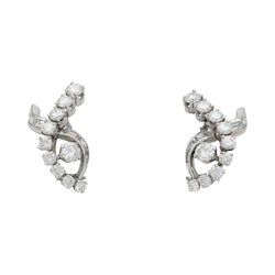 Boucles d'oreilles entrelacs en or blanc et diamants - Castafiore