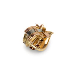 Boucles d'oreilles "Feuillage" VAN CLEEF & ARPELS en or jaune, rubis et diamants - Castafiore