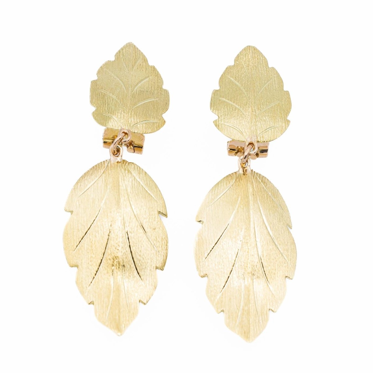 Boucles d'oreilles Feuille Or jaune - Castafiore